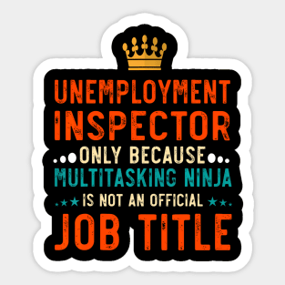 Unemployment Inspector Definition  Job Sticker